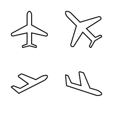 editable set icon of airplane vector