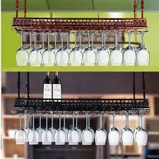 Metal Wine Glass Rack Shelf Bar Drink