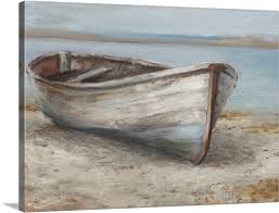Whitewashed Boat I Wall Art Canvas