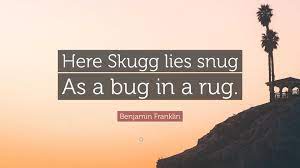 here skugg lies snug as a bug in a rug