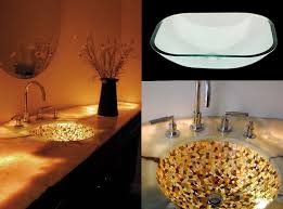 Autumn Mosaic Glass Bath Sink Sinks