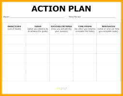 Action Plan Template 4 Sample Format Hr Templates Action