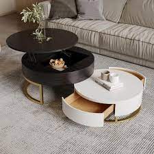 Round Lift Top Wood Coffee Table