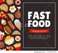 fast food banner design with hamburger