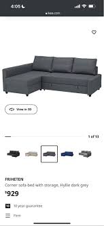Ikea Friheten Corner Sofa Bed With