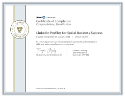 Certificate Of Completion Linkedin Profiles For Social