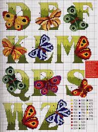 Free Butterfly Alphabet Cross Stitch Chart