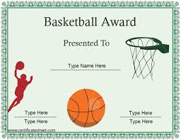 Sports Certificates Basketball Certificate