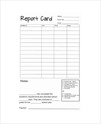 Simple Report Card Template Under Fontanacountryinn Com