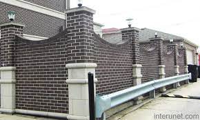 Stylish Brick Wall Privacy Fence
