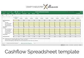 Cashflow Spreadsheet Template Craft Industry Alliance