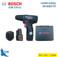 Máy khoan pin vặn vít Bosch GSR 120-LI pin 12V - 1.5 Ah, Bảo hành điện tử 6  tháng chính hãng - Máy khoan, máy vặn vít & phụ kiện