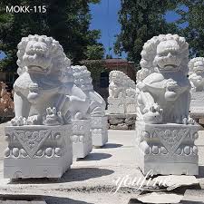 Foo Dog Statue Marble Animal Sculptures