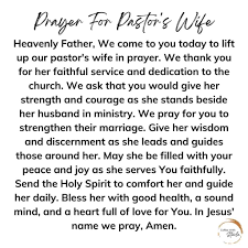 prayer for pastor s wife plus free