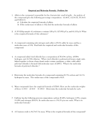 empirical and molecular formula worksheet
