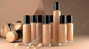 3d isolated makeup foundation bottles