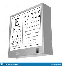 Snellen Eye Chart Test Light Box 3d Rendering Stock