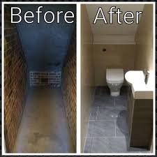 Before And After Of Under Stairs Small Toilet Room Closet