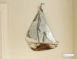 Distressed Sailing Boat Model Wall Art