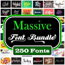 250 font bundle cricut font
