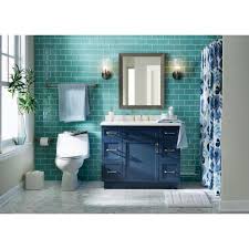 The caroline avenue bath vanity collection features a clean, shaker design that will enhance any bathroom. Home Decorators Collection Lincoln 42 In W X 22 In D X 34 5 In H Vanity In Midnight Blue With Cultured Stone Vanity Top In White With White Sink 9784900310 The Home Depot