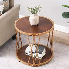 Antique Cherry Round Wood End Table