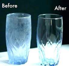 hard water stains from glass dishes