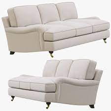 roll arm upholstered sofa 3d model