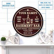 Date Basement Bar Wooden Sign