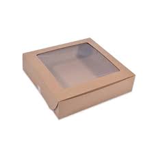 Chart of kraft paper window box sizes. 10 X 10 X 2 1 2 Kraft Cello Window Pie Boxes Wholesale Canada