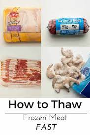 Submerge the frozen chicken breast. How To Thaw Frozen Meat Fast Feast And Farm