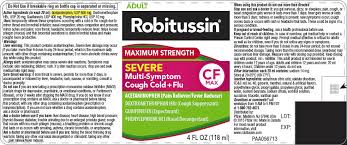 Robitussin Severe Multi Symptom Cough Cold Flu Liquid