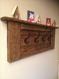 Rustic Wooden Coat Rack With Cast Iron