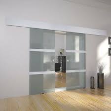 double glass sliding door frosted