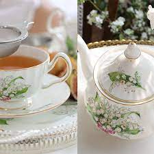 lily of the valley tea set bone china