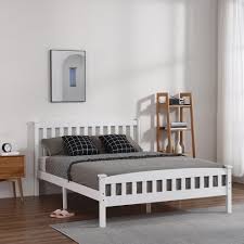 ktaxon queen bed frame solid pine wood