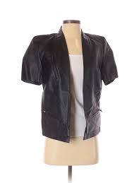 Details About Harve Benard Women Black Faux Leather Jacket S