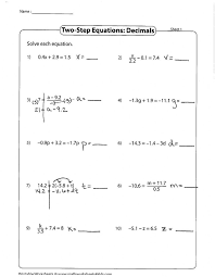 two step equations worksheet in 2021