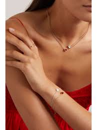 18 karat rose gold carnelian necklace