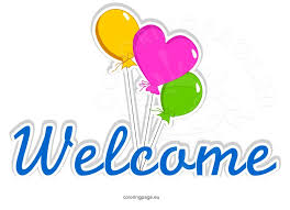 Colorful Welcome Word With Balloons Coloring Page