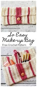 so easy crochet make up bag hooked on