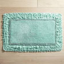 rectangular fra edge turquoise bath rug