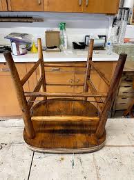 let s re an antique wooden chair