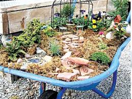 Miniature Garden In A Wheelbarrow The