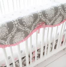 pink and grey baby bedding olivia