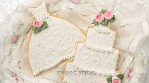 Decorated Wedding Cake Cookies gambar png