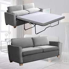 mjkone 2 in 1 pull out velvet sofa bed