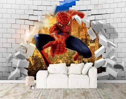 3d Photo Wallpaper Spiderman On The