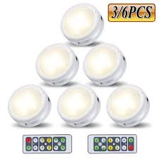 Wireless Led Puck Lights Closet Lights With Remote Control Battery Powered Dimmable Kitchen Under Cabinet Lighting 4000k Natural Light Wish