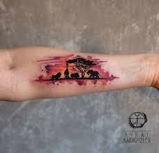 Select from premium african tree silhouette of the highest quality. Mother Africa Girls Watercolor Forearm Piece